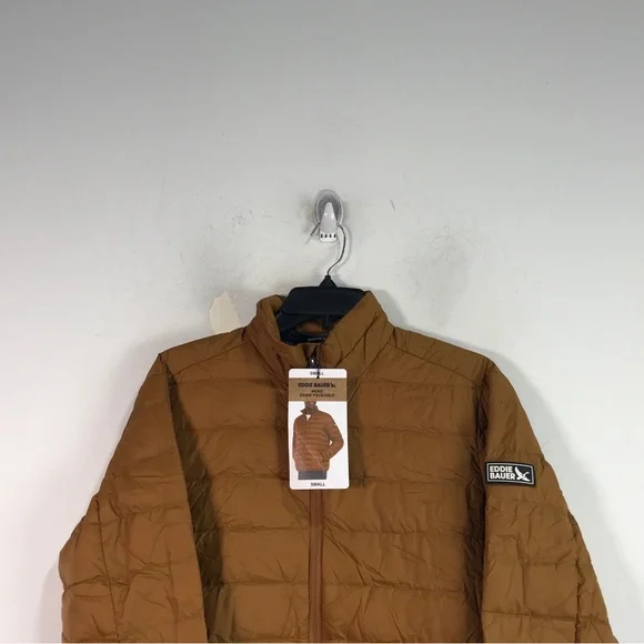 Eddie Bauer Down Packable Zip Down Jacket, Men's Size S - Golden Brown
